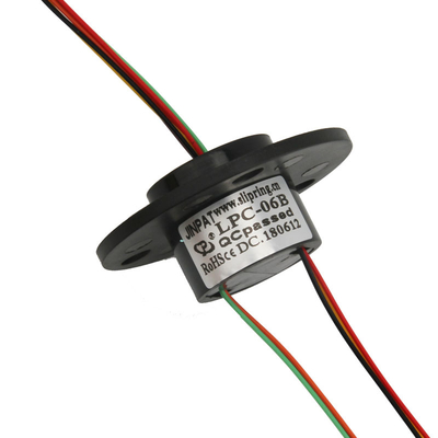 6 সার্কিট গোল্ড যোগাযোগ স্লিপ রিং 2A 300 RPM LPC-06B